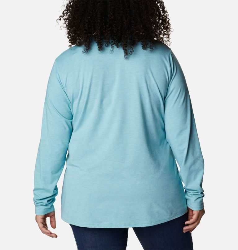 Tricouri Columbia Sun Trek Long Sleeve Dama Turcoaz | Plus Size XW9SZQMA1